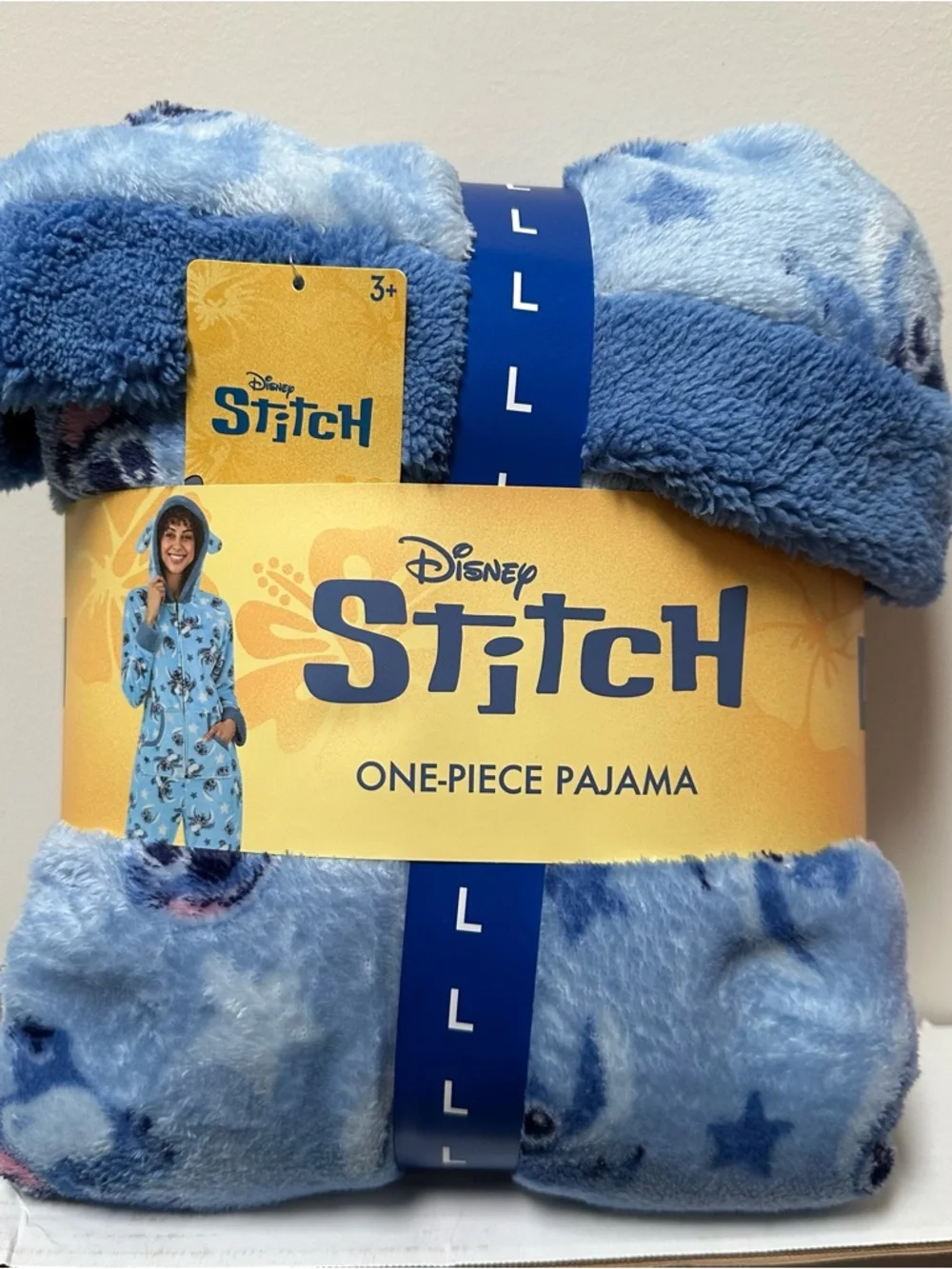 NWT Stitch Adult One-Piece Blue Pajama Size Large - Picture 9 of 10